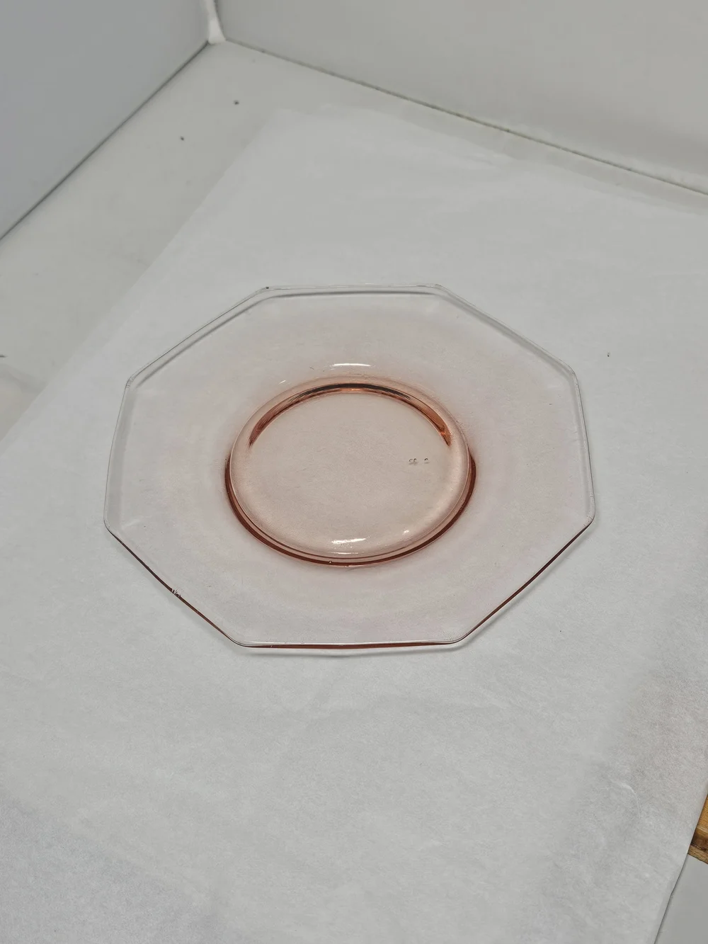 Vintage Pink Depression  Glass Salad Or Luncheon  Plate